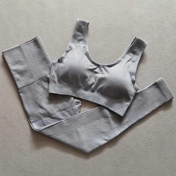 

2pcs seamless yoga set women fitness clothing workout sportswear woman gym high waist leggings push-up sports bra sports suits, White;red