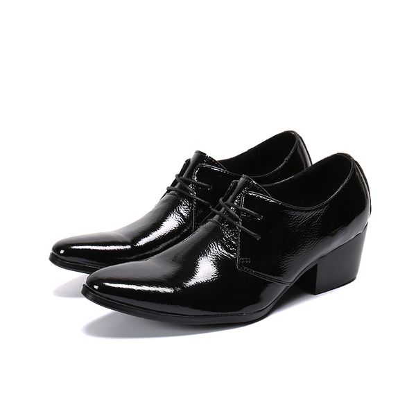 

2020 fashion classic hidden high-heeled for men formal male leather shoes from the messrs sepatu pria lfwb, Black