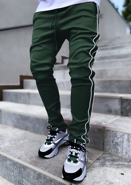 

cargo pants men casual joggers pants solid male multi-pocket reflective trousers new mens sportswear hip hop harem pencil, Black