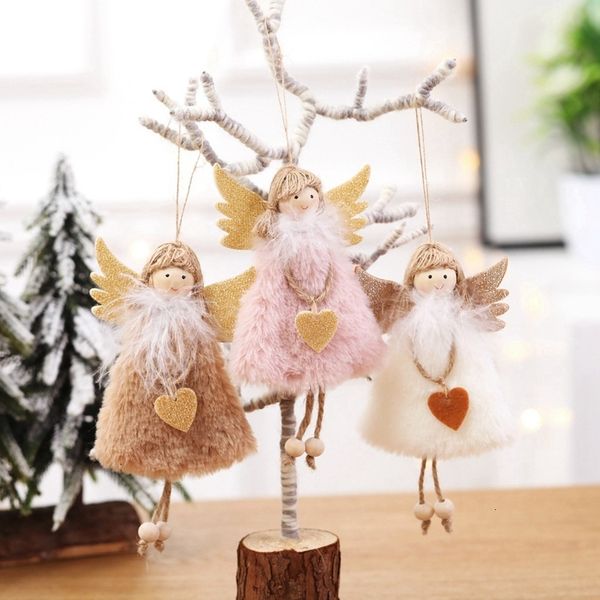 

pendant plush angel wings love decoration hanging doll ornament christmas gift yfuw