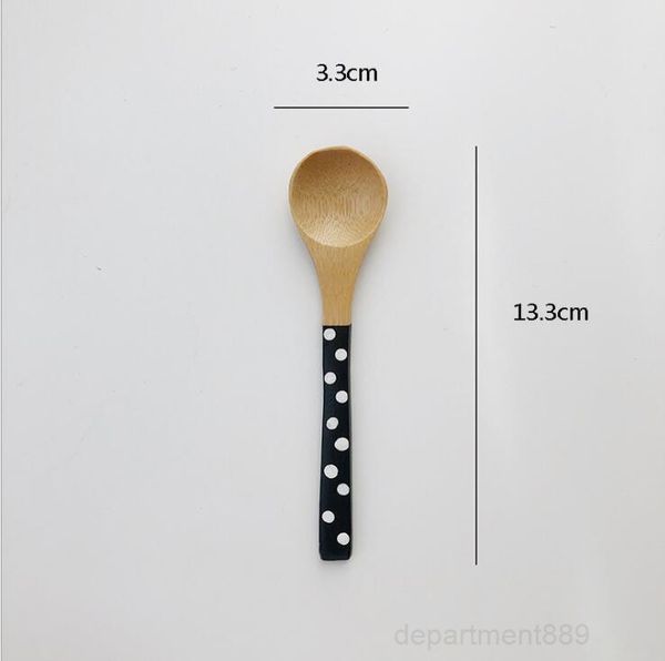 

a-dot tablewares black white bamboo knife cake dessert hand-made spoon fork home kitchen canteen tableware accessories owf553