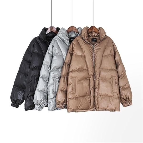 

ies winter oversized coat women puffer jacket thicker warm padded clothes loose outweary1103, Black;brown