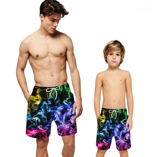 

men's swimwear kids 3d print swim shorts for 7-14 years old boys children quickdry swimtrunk summer holiday beach pants cuecas a401