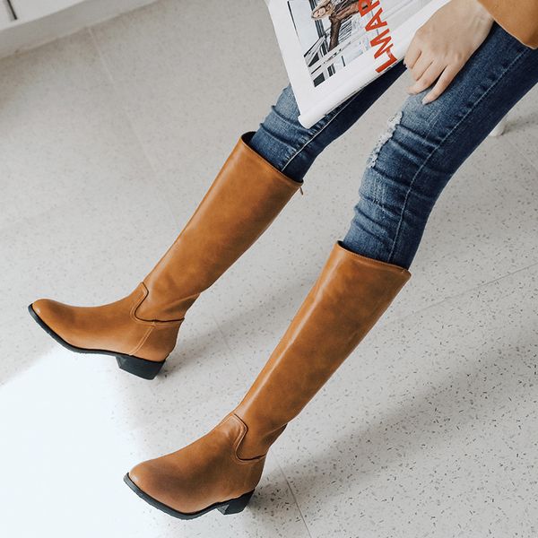 

knees 2021 women's plus size 22-28 in superfine fiber long for women knee rainy boots n9xu, Black