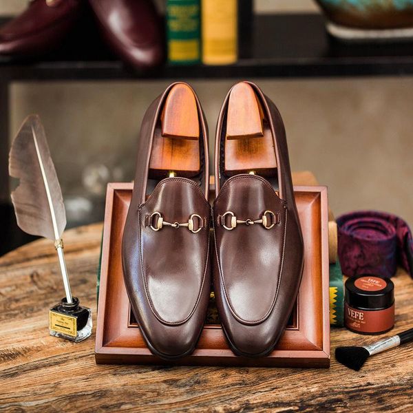 

dress shoes men's casual made by hanfu, Black