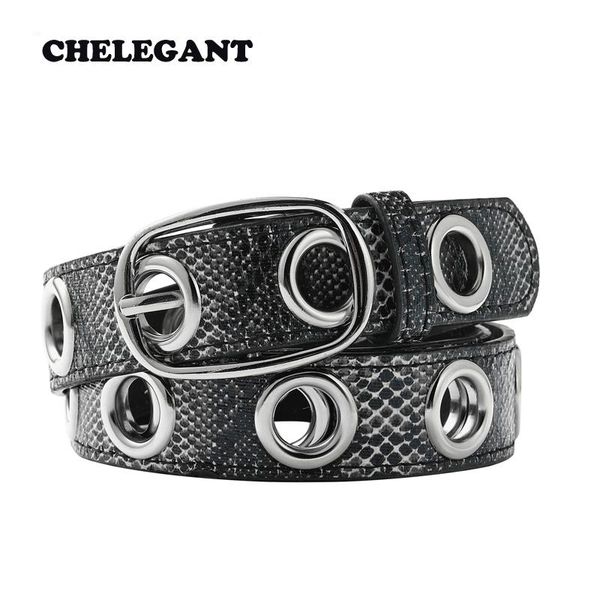 

2021 new snake pattern belts for women grommet pin buckle personality fashion jeans decorative pu belts, Black;brown
