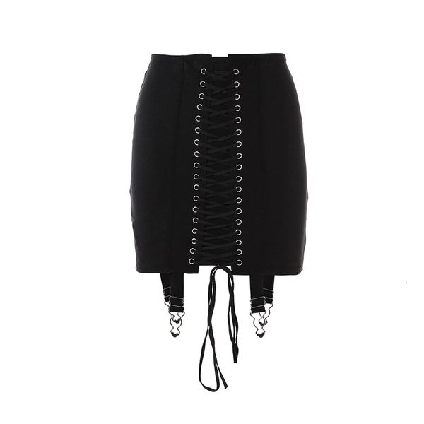 

2021 new french vintage waist high joker 2 color elastic skirt 7hut, Black