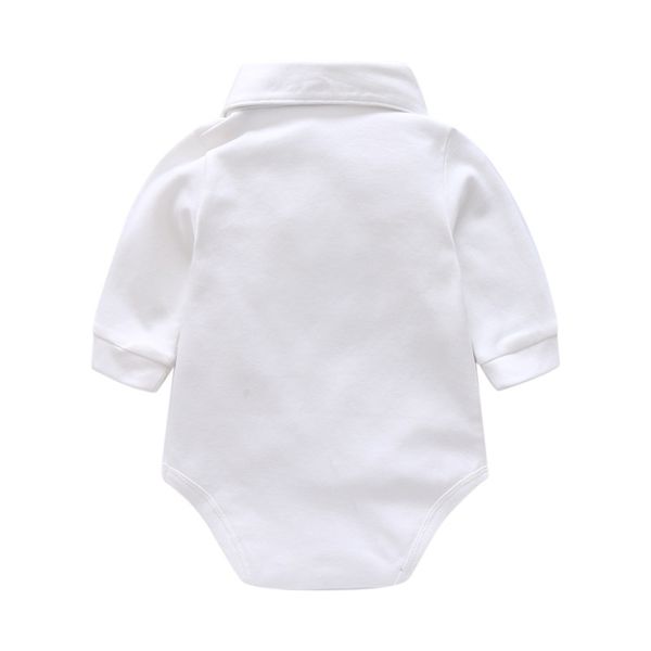 

boy baby set autumn newborn glentmen bodysuit with straps trousers toddler clothing infant boys party clothes suit y200323, White