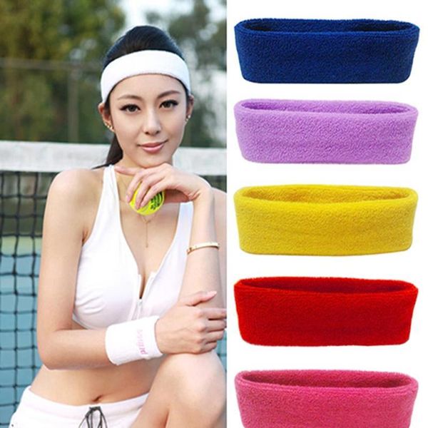 

1pc women/men towel fabric sweatband yoga headband sport gym running stretch hair head band cycling wide head prevent sw jllmay