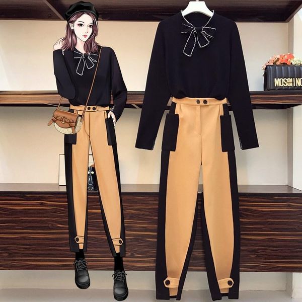 

2020 new women's clothing fashion 4xl plus size 2 piece set autumn and pants tracksuit for women, Gray