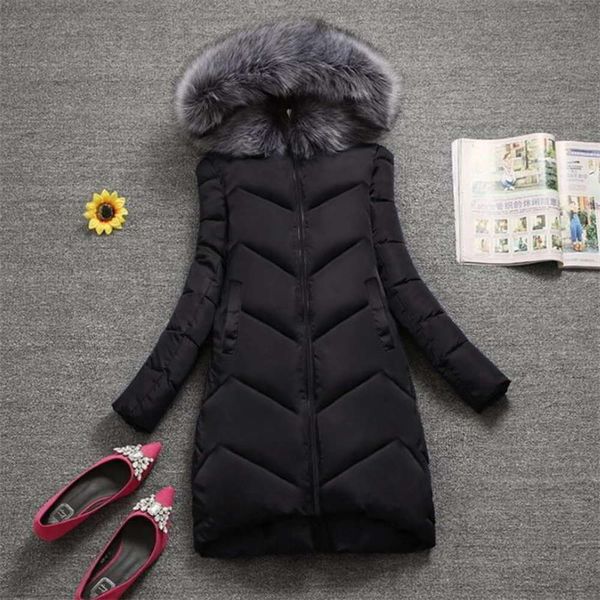 

promotion 2020 new fashion winter jacket women down parkas plus size 7xl coat female warm outerwear, Black