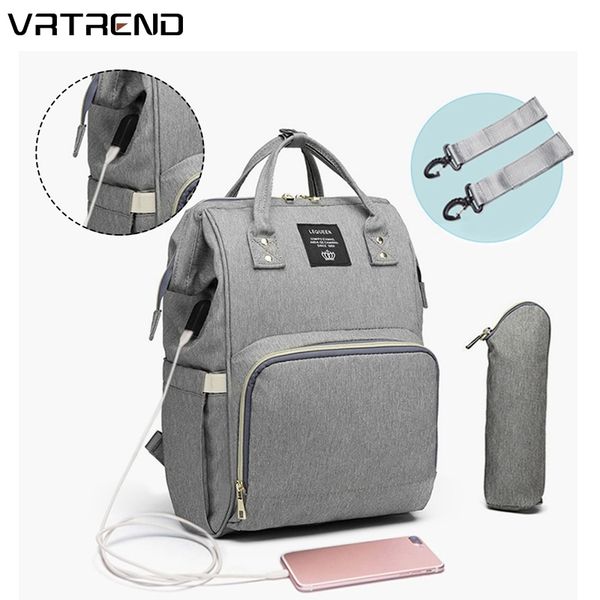 

vrtrend mummy maternity travel backpack nursing handbag baby diaper bag with usb interface large capacity waterproof y200107
