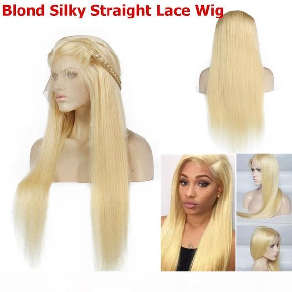 

150% density synthetic lace front wig silky straight hair women wig 613# blonde 14 to 26, Black;brown