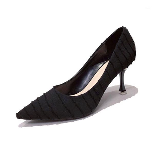 

dress shoes 2021 fashion girls high heels stiletto simple net red single women1, Black