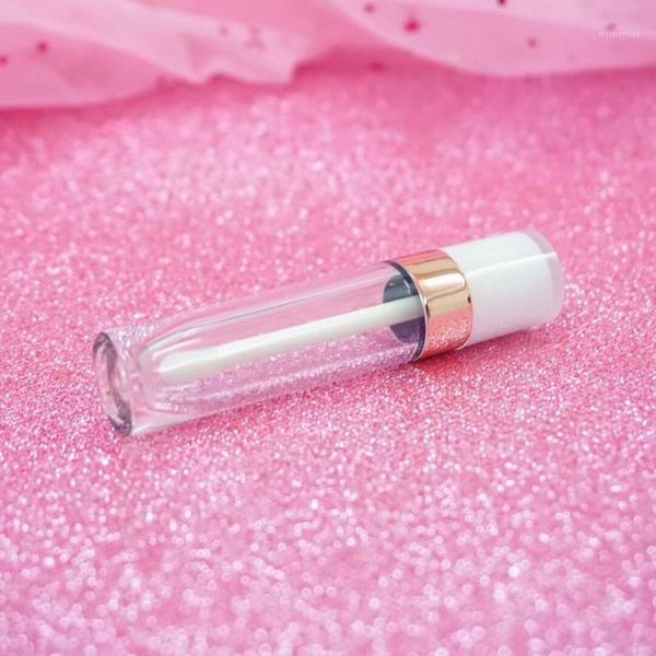 

storage bottles & jars 10/50pcs 5ml plastic round lip glaze packing bottle silver/black/rose gold rim gloss tubes cosmetic lipstick containe