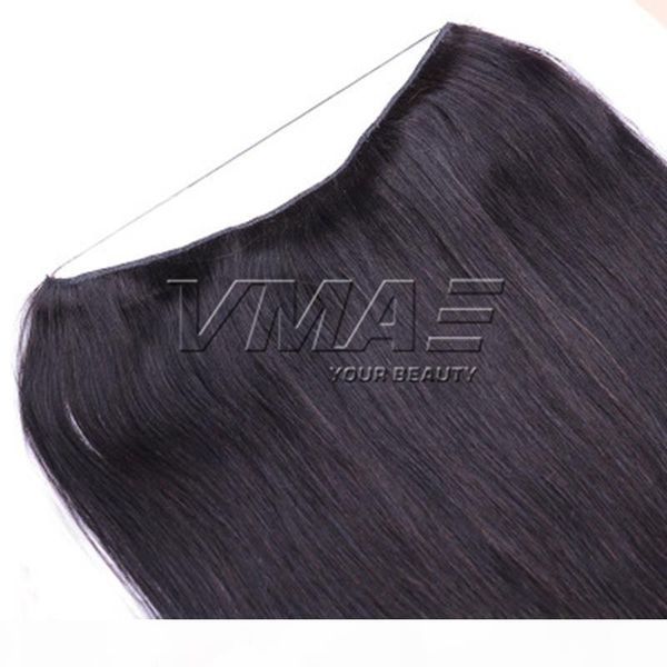 

vmae indian natural color 100г 120г 140г 160г 12 до 26 дюймов рыбы провода straight halo флипа в необработанной богородице расширение челове, Black