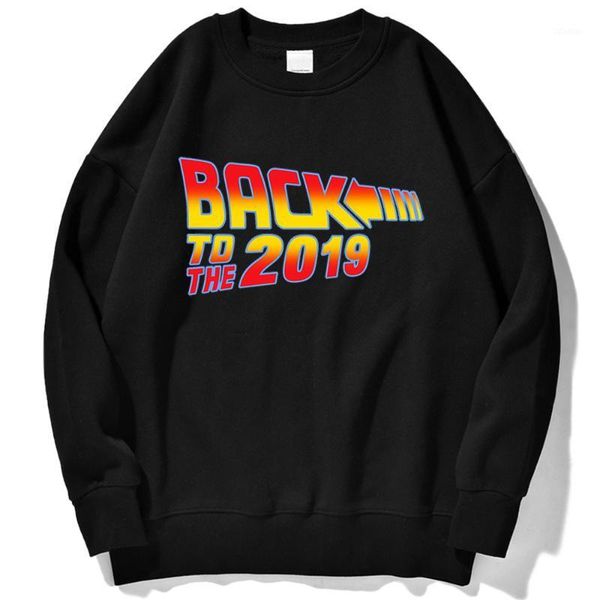 

sweatshirt back to the 2020 text printing new men tracksuits fleece mens sweatshirts casual fashion men's hoodies1, Black