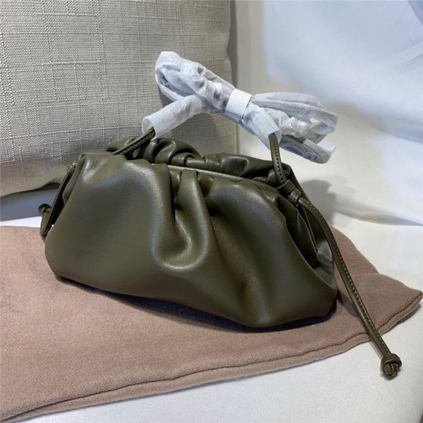 

new genuine cow leather cloud bag soft wrinkled dumplings shoulder messenger luxury handbags women designer single shoulder bag