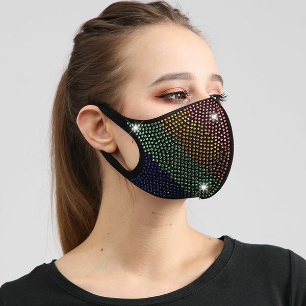 

washed cotton mask breathable mask with diamond black fashion camouflage three-dimensional cotton masks m7903