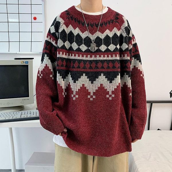 

men's sweaters pr men's 2021 winter warm sweater korean streetwear fashion pullovers autumn graphic printed casual clothing1, White;black