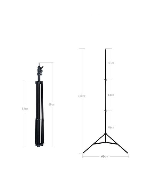 Freeshipping 2 PCS Goedoxl 302 200cm Light Stand Tripé com 1/4 Cabeça de Parafuso com Camera Tripod Lâmpada Suporte Flash Bracket