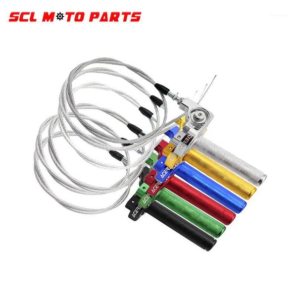 

alconstar-racing motorcycle throttle grip twist quick action gas throttle m10 cnc aluminum with cable fit dirt pit bike1
