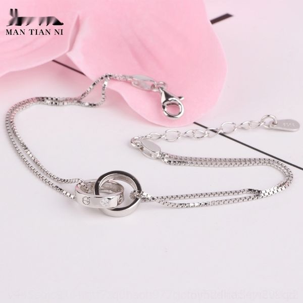

nqt8z new ring s925 sterling new korean braceletwomen's simple fashion temperamentversatile bracelet accessoriesaccessoriessilver jewel, Golden;silver