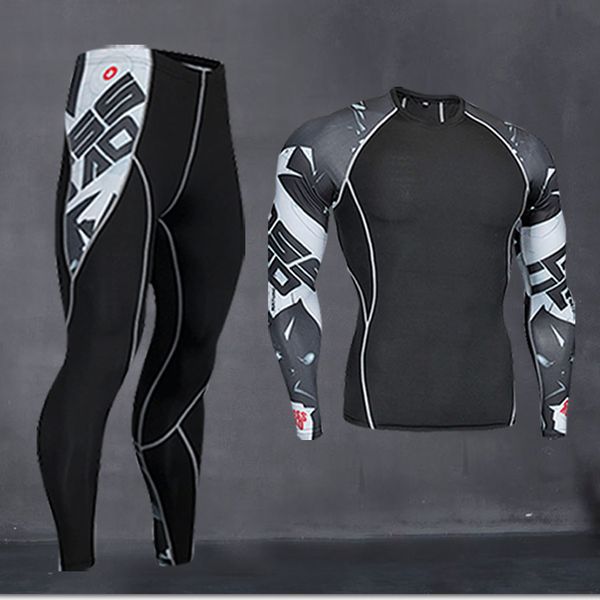 

new designers t shirts thermal underwear men's long compression clothing fitness shirt men running training pants un, Black;white