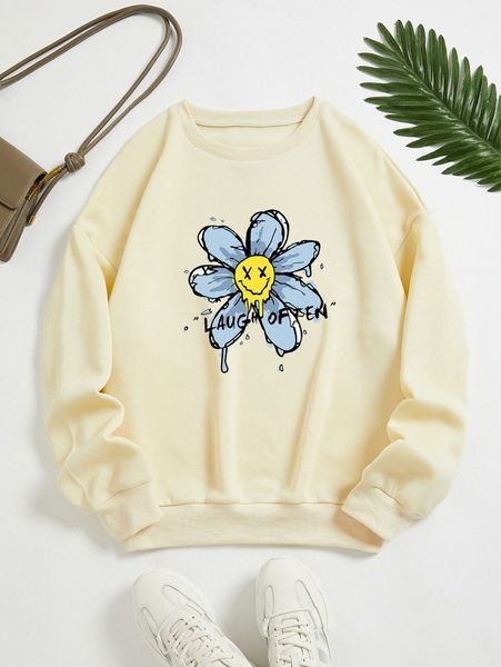 

letter & expression print thermal pullover i7kk#, White;black