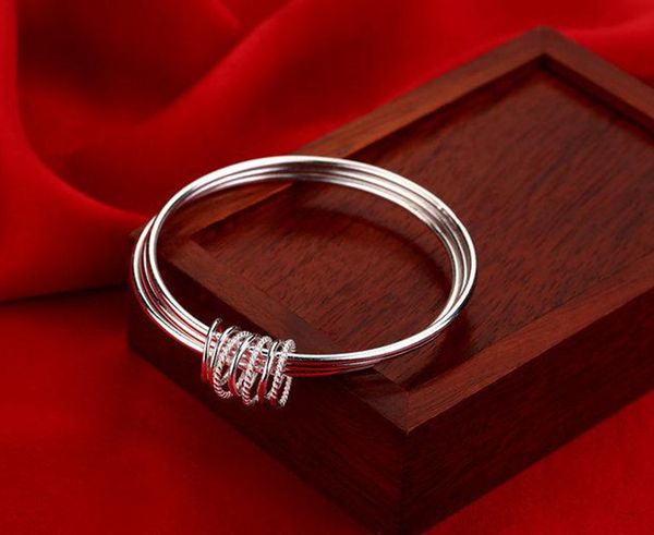 

silver bracelet luxury silver plated charm silver bracelets & bangles, Black