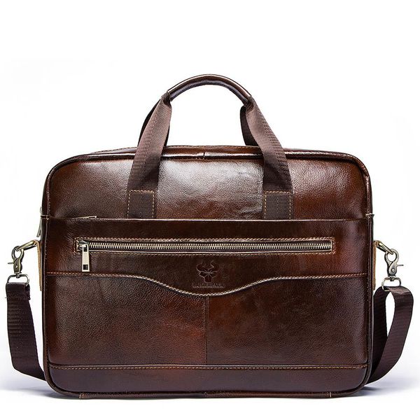 

crazy horse cow leather men briefcase casual handbag soft shoulder cross body male business travel lapbag