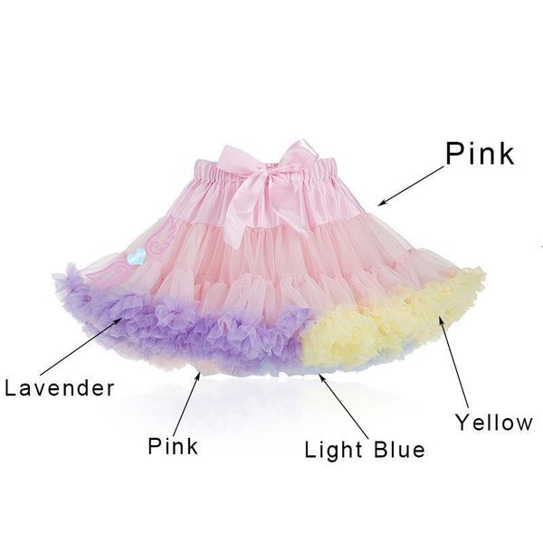 

pink fluffy chiffon pettiskirt girls tutu skirt princess skirt dance costume party clothing women jupes lolita petticoat, Black