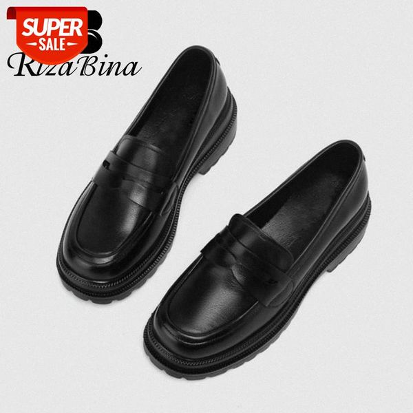 

rizabina women pumps genuine leather square toe women shoes fashion sweet party shoes footwear size 34-40 #yt2p