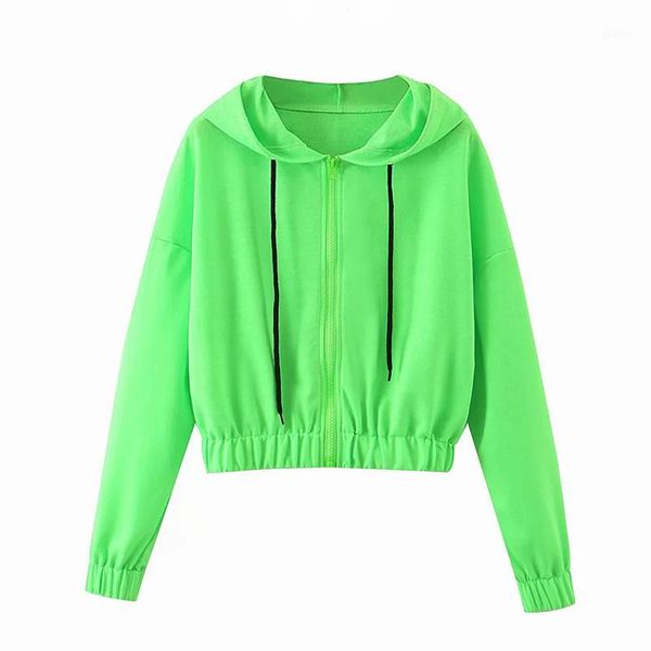 

women's hoodies & sweatshirts fashion women zipper hooded sweatshirt solid batwing long sleeve casual crop green woman outwear1, Black
