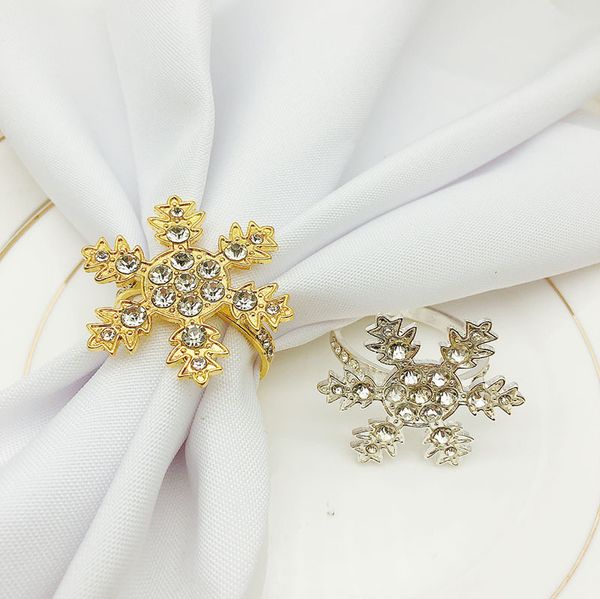 

12pcs/lot l christmas golden silver snowflake napkin buckle napkin ring metal ring