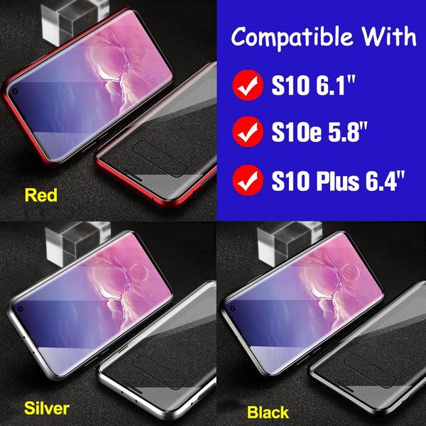 

a51 full body glass case for samsung galaxy s10 note10 lite s8 s9 plus note 8 note 9 magnetic metal case h sqcdhk