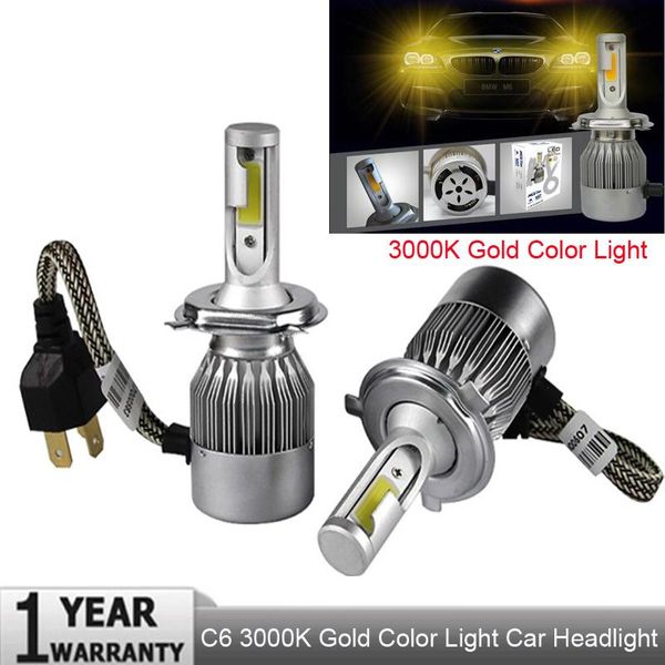 

c6 h7 h4 led h13 h11 h1 9005 9006 3 h3 cob 72w 8000lm car headlights bulb head lamp fog light white 6000k 3000k yellow