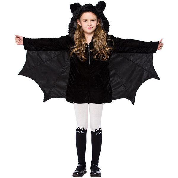 

kid halloween costume halloween bat cosplay costume xs-xxxl children's day black bat cosplay costume for girl party supplies dbc vt0710