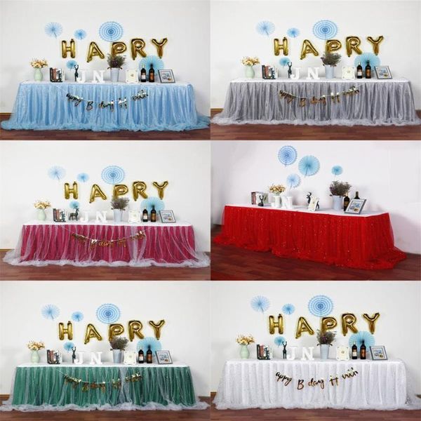 

organza tulle tutu table skirt for wedding birthday party baby shower banquet decor table cloth skirting1