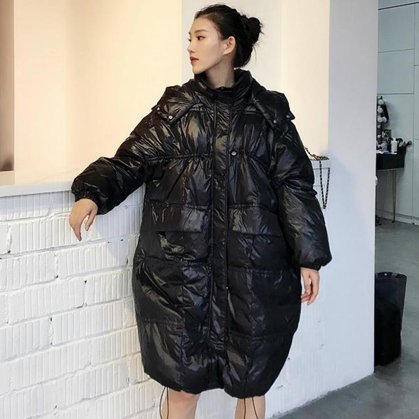 

women's down & parkas winter jacket women long coat parka 2021 warm hooded womens, Black