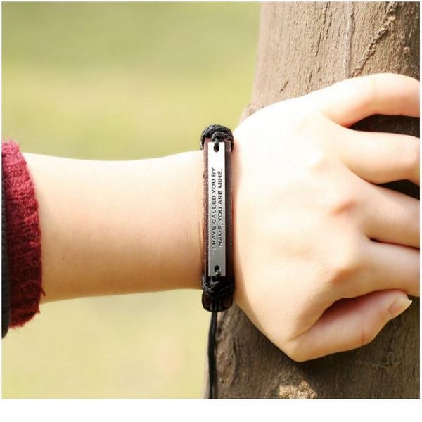 

eif dock your are mine pu leather bracelet adjustable men bracelet personality gift for hip hop husband wristband qylmnx