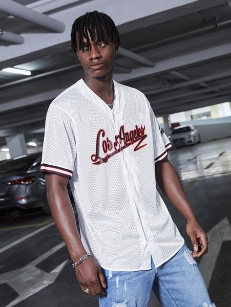 

men letter graphic mesh shirt e9wy#, White;black