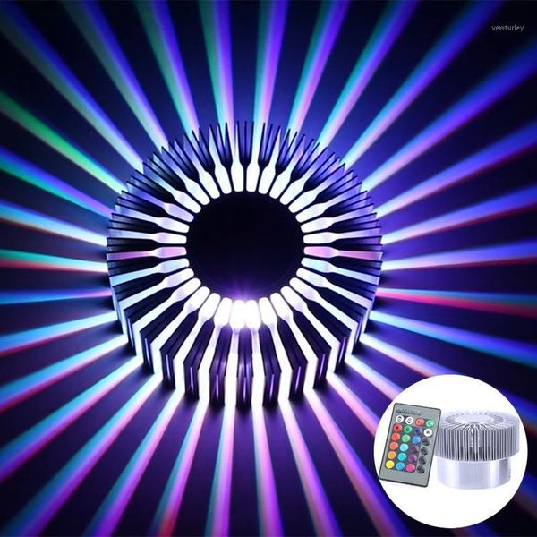 

wall lamp led aluminum high power chip rgb colorful with remote control sun flower lights for home1