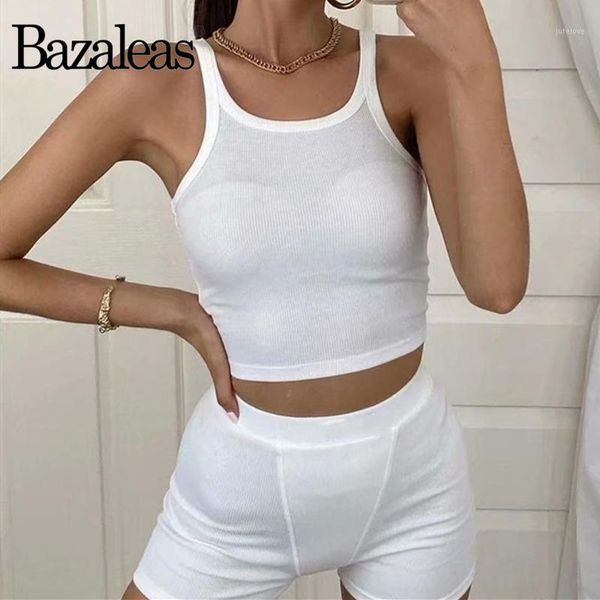 

bazaleas fashion white women crop streetwear straps women camis basic tank