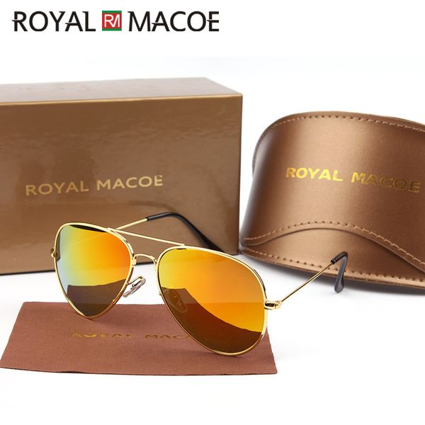 

royal macoe высокого качества женщины мужчины поляризованные очки uv400 авиации марка классический зеркало мужской óculos vintage man солнце, White;black