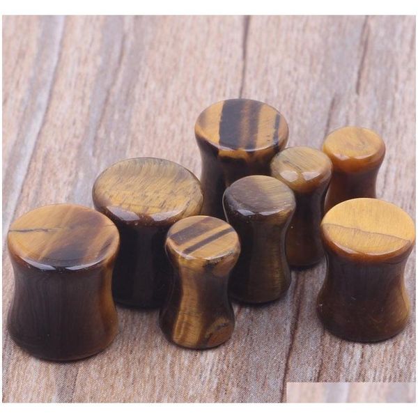 

tiger eye's nature stone ear flesh tunnel piercing body jewelry earrings ear plug jllzyq yummy_shop, Silver