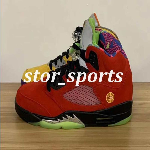 

2020 new 5 what the mens basketball shoes 5s varsity maize/court purple-ghost green-solar orange athletic sport designer sneakers us7-13, Black