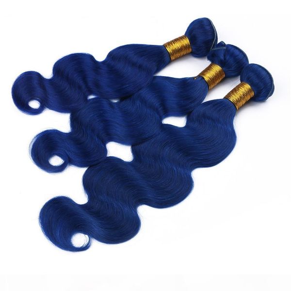 

dark blue peruvian body wave human hair weave bundles 3pcs lot blue colored virgin peruvian human hair weft weaves extensions wholesale, Black;brown