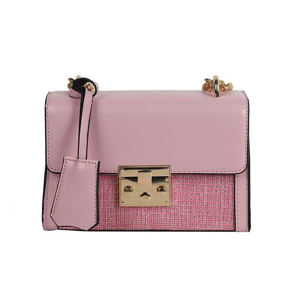 

2020 fashion simple small square bag women's designer handbag pu leather metal sheet shoulder bag qq521