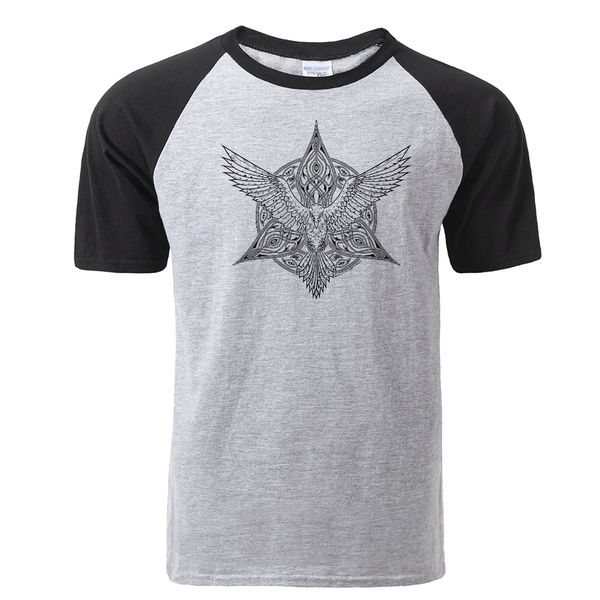 

odin viking eagle tv show vikings raglan vintage summer shortsleeve hip hop harajuku streetwear hooded sweatshirt hoodie men t shirt